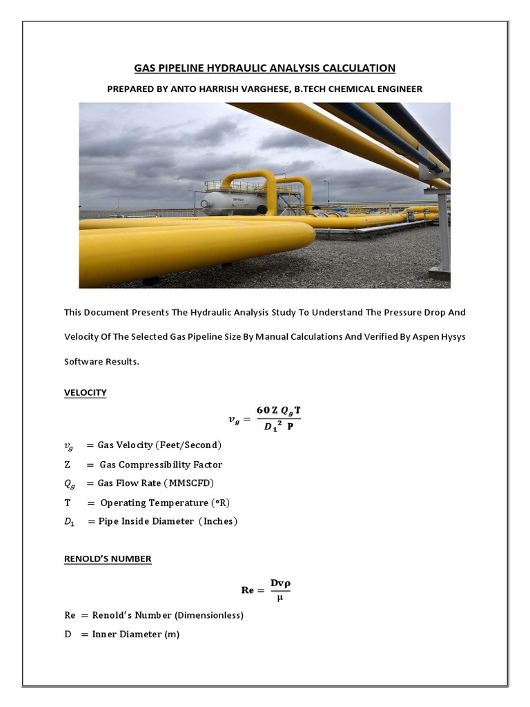 Gas Pipeline Hydraulic Analysis Report | PDF | Gases | Fluid Dynamics