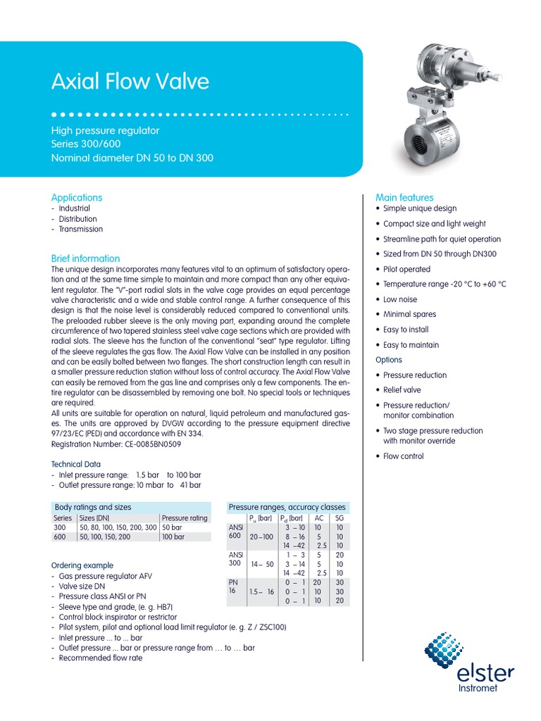 Axial Flow Valve Manual | PDF | Valve | Gases