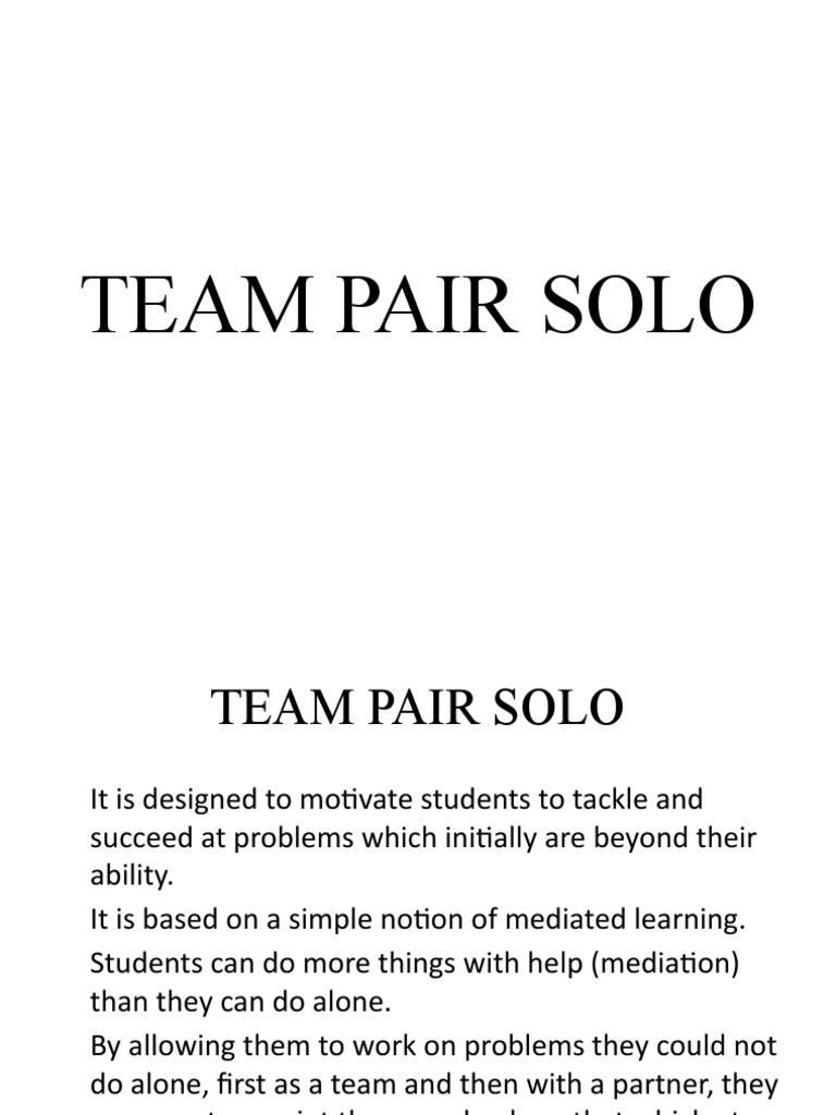 Team Pair Solo | PDF