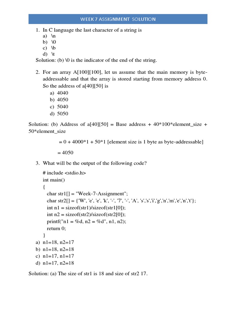 C Programming Quiz Solutions | PDF | Applied Mathematics | Software ...