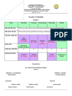 Teacher's Schedule Grade 7: Time Monday Tuesday Wednesday Thursday Friday