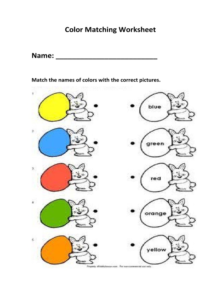 Color Matching Worksheet | PDF