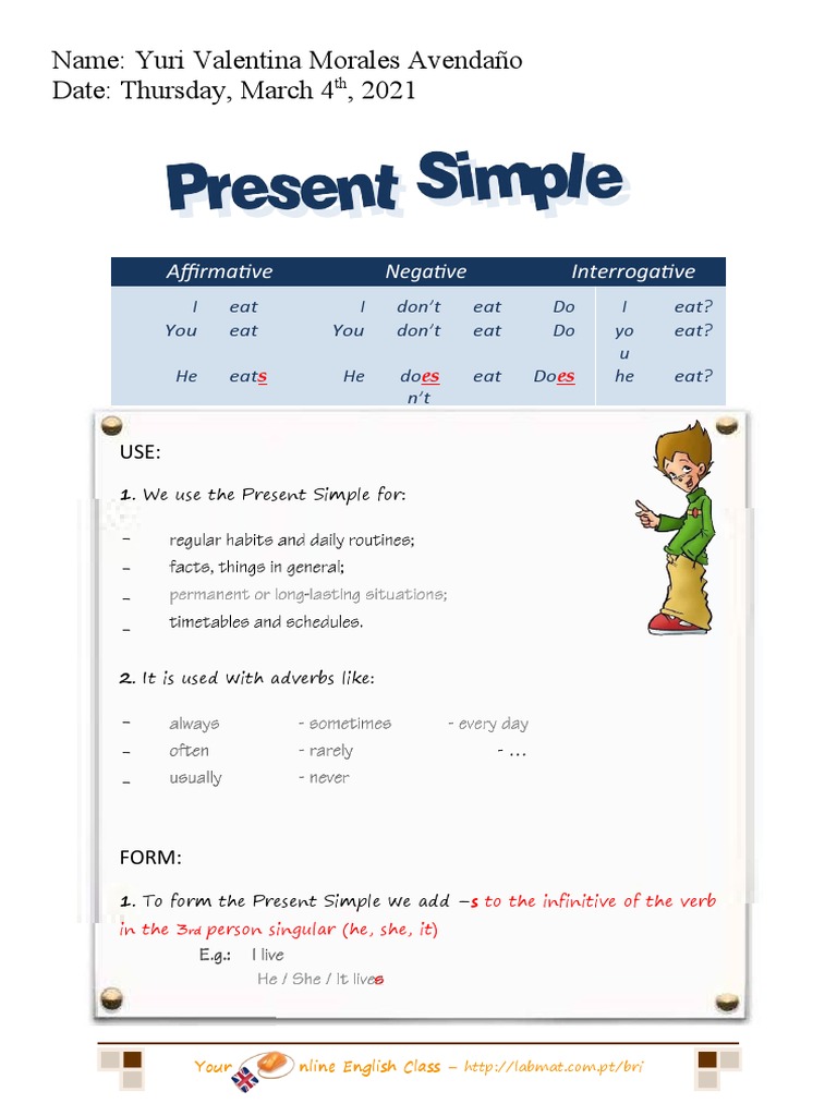 Present Simple Exercises Ya | PDF | Linguistic Typology | Syntax