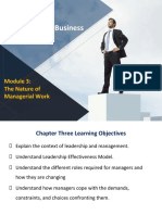 Leadership For Management & Business: The Nature of Managerial Work