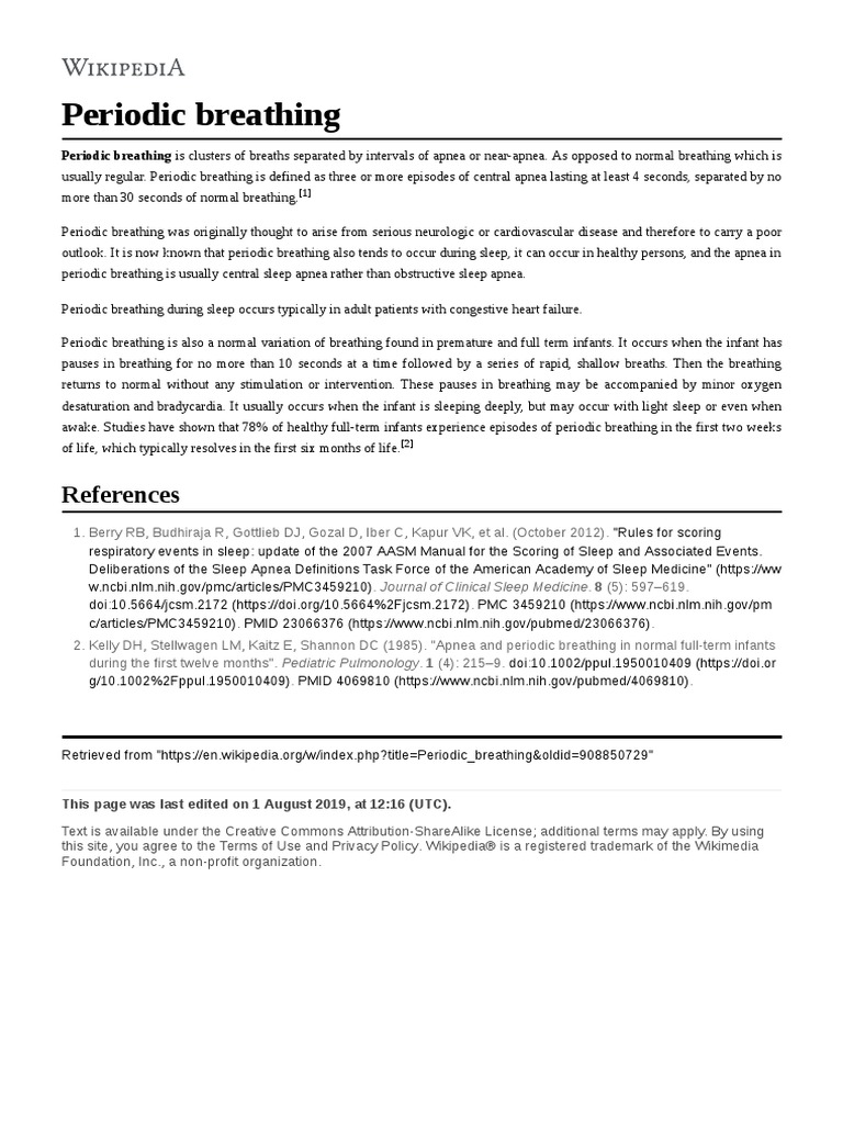 Periodic Breathing | PDF | Animal Physiology | Respiration