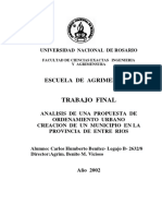 ANÁLISIS ORDENAMIENTO URBANO MUNICIPIO ENTRE RÍOS