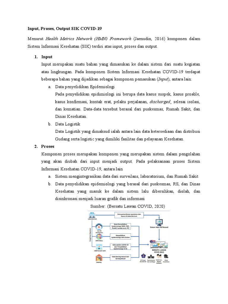 Input-Proses-Output SIK COVID-19 | PDF
