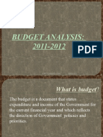 Budget Analysis: 2011-2012: 02/03/2011 Ankit Dekate (Gim)