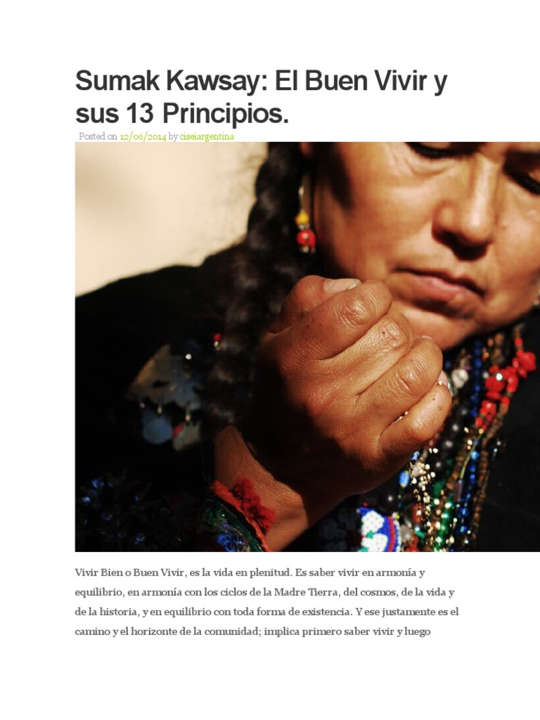 Sumak Kawsay PDF Naturaleza