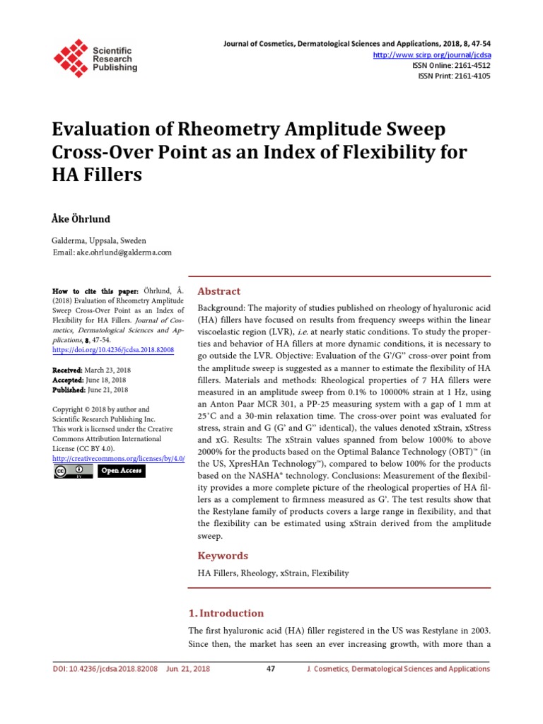 Reologia Do Restylane Finesse | PDF | Rheology | Viscoelasticity