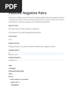 Positive Negative Pairs: Input Format