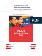 Objetivos Del Plan de La Patria (Premilitar) Att