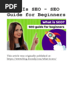 What Is Seo - Seo Guide For Beginners: This Article Was Originally Published at