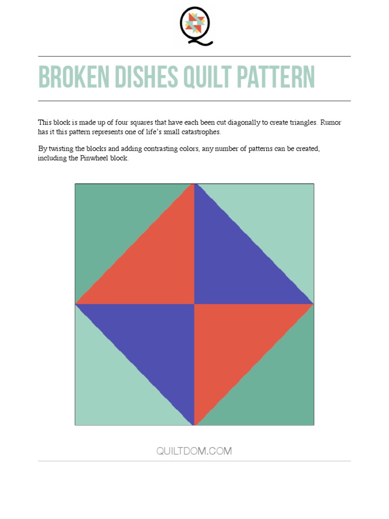 Broken Dishes Quilt Pattern PDF