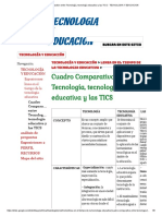 Cuadro Comparativo Entre Tecnología, Tecnología Educativa y Las TICS - TECNOLOGIA Y EDUCACION