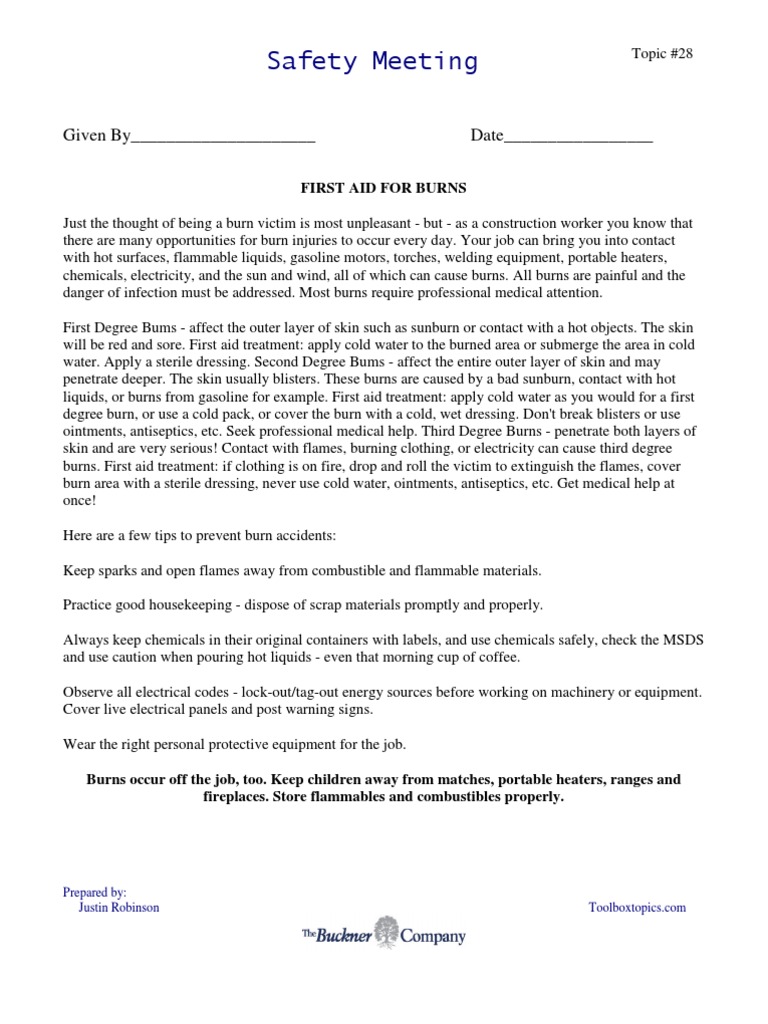 March Safety Topics 28-31 | PDF