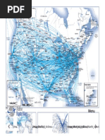 LOT UNITED AIRLINES AIR ATLAS vintage 21 x 36 fold-out U.S.