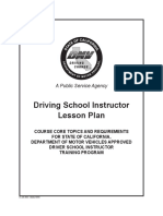 DMV Approved Driving Instructor Lesson Plan Core Topics