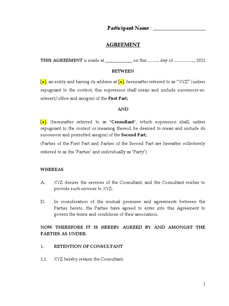 Agreement Template For Drafting Workshop | PDF | Trade Secret ...