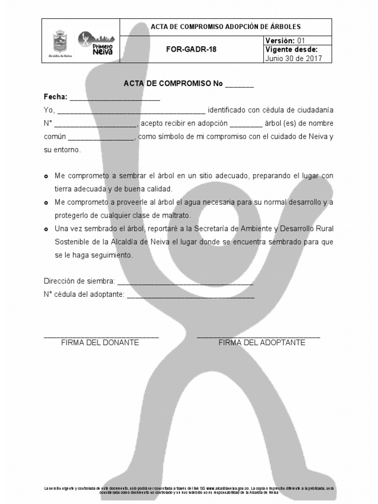 Mi For-Gadr-18 Acta Compromiso Adopción Arboles | PDF
