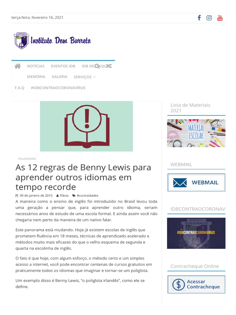 As 12 Regras de Benny Lewis para Aprender Outros Idiomas em Tempo
