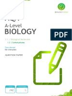 AQA A-Level BIOLOGY 3.1 | Biological Molecules 1.2 | Carbohydrates QUESTION PAPER