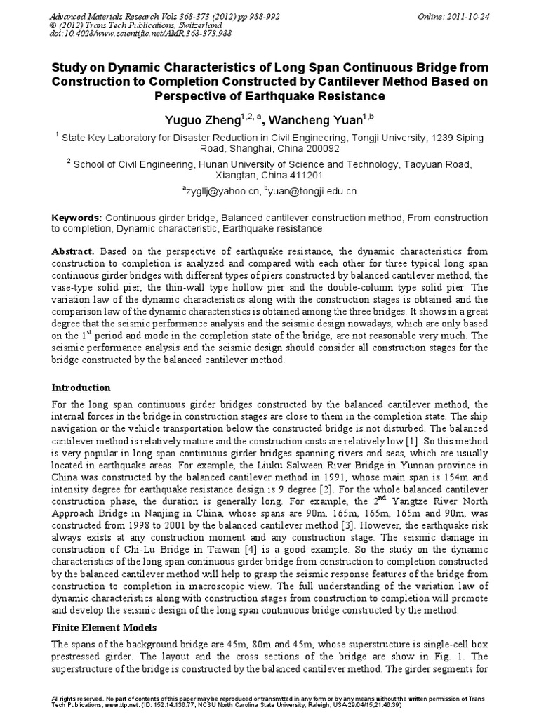 1.4.12. 2012 Study On Dynamic Characteristics of Long Span Continuous ...