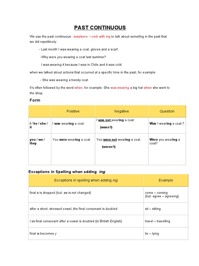 Understanding Past Continuous Tense | PDF | Linguistics | Human ...