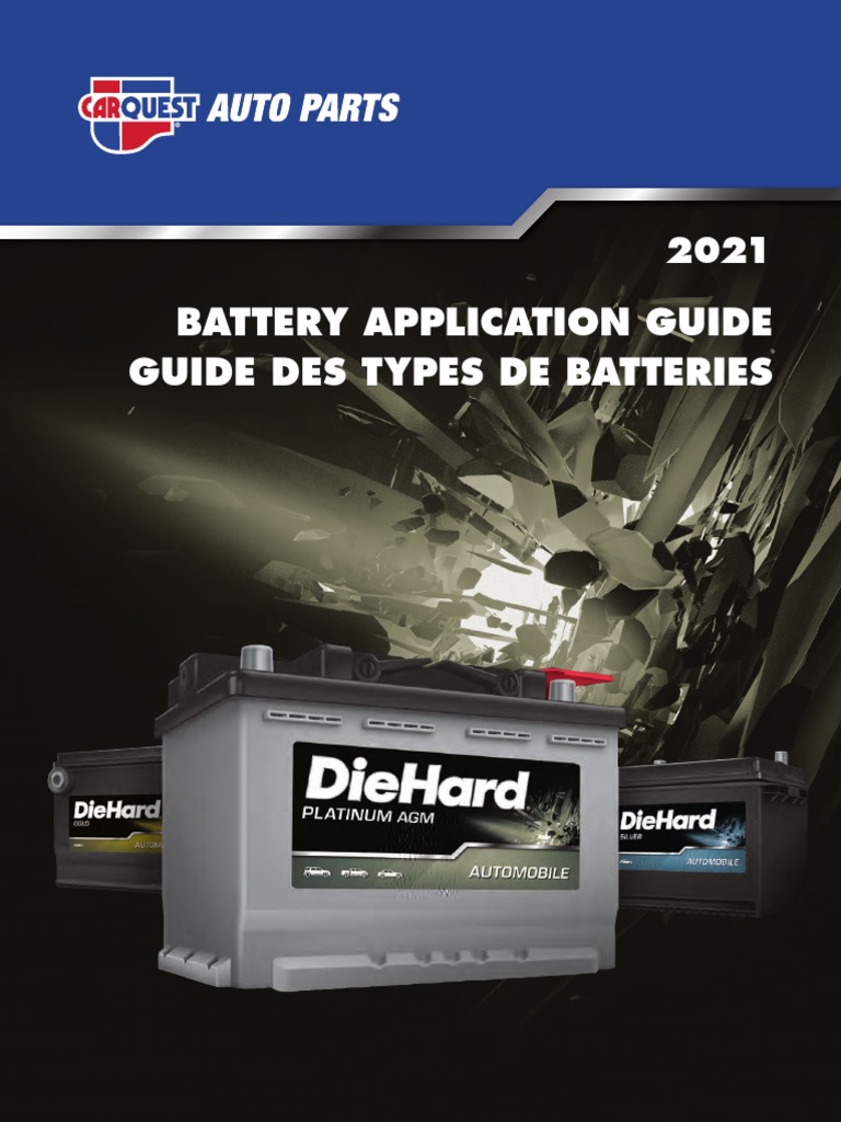 CARQUEST Die Hard Battery Application Guide 2021, PDF