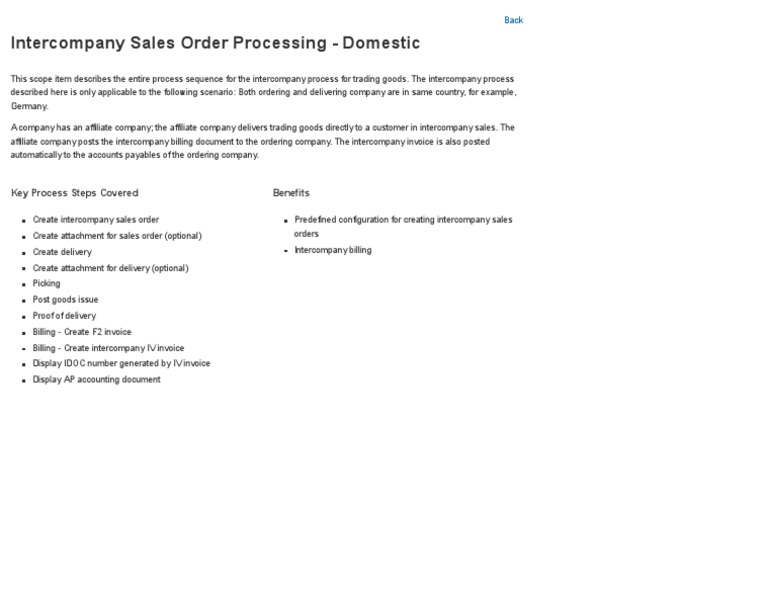 Intercompany Sales Order Process Overview | PDF
