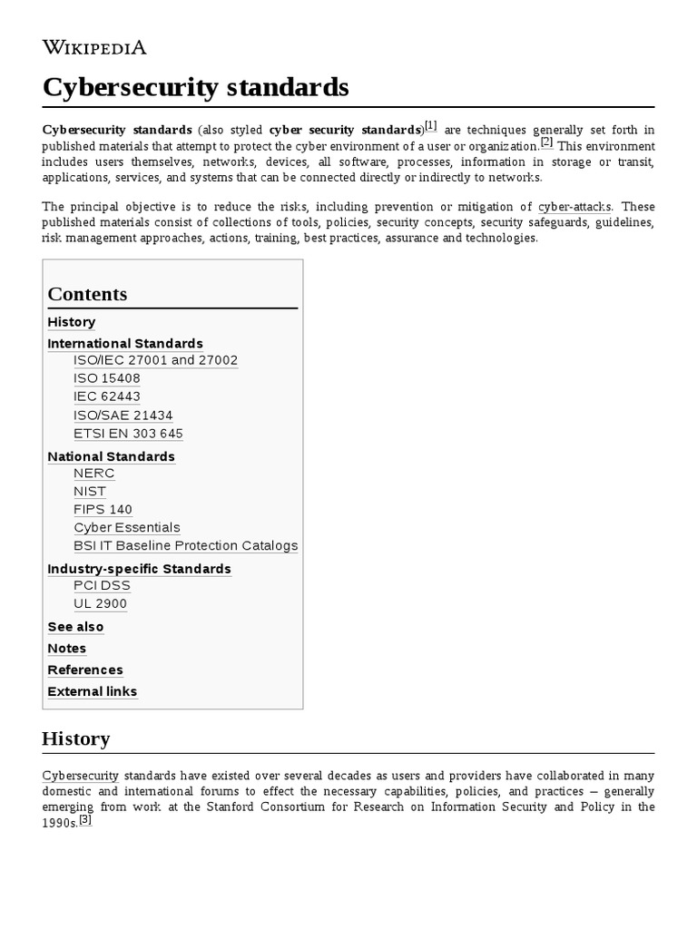 Cybersecurity Standards | PDF | Computer Security | Security