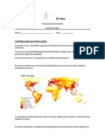 8º Ano - distribuição e evolução da população