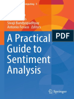 A Practical Guide To Sentiment Analysis: Erik Cambria Dipankar Das Sivaji Bandyopadhyay Antonio Feraco Editors