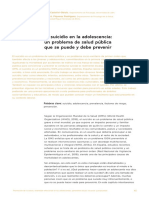 El suicidio en adolescentes: un problema de salud pública