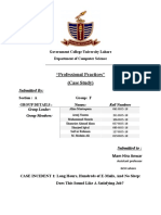 "Professional Practices" (Case Study) : Submitted by