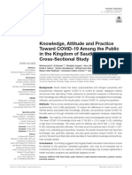 Knowledge, Attitude and Practice Toward COVID-19 Among The Public in The Kingdom of Saudi Arabia: A Cross-Sectional Study