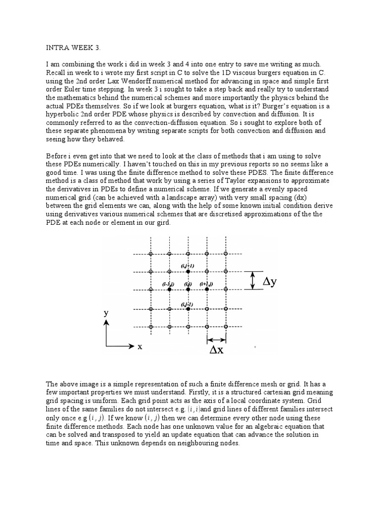 Intra Week 3 | PDF | Partial Differential Equation | Finite Difference
