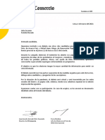Carta de invitación a Julio Guzmán