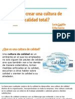 ¿Como Crear Una Cultura de Calidad Total