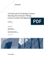 A Framework For Evaluating Common Operating Environments: Piloting, Lessons Learned, and Opportunities