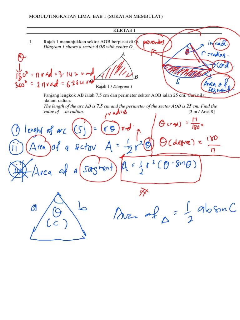 Nota Contengsukatan Membulat Kelas8mac2021 Pdf Space Angle
