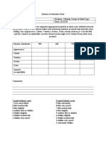 Sensory Evaluation Form