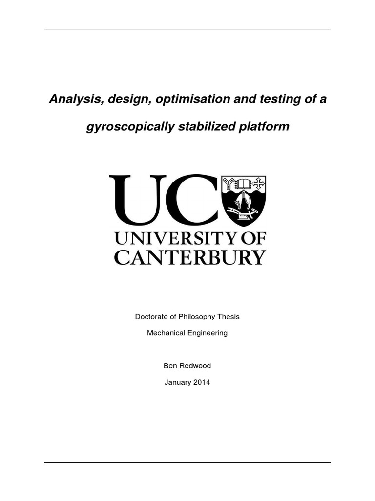 Gyroscopically Stabilized Platform Analysis | PDF | Lagrangian ...