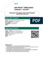 Salinan Resit Temujanji: Itinerary / Receipt