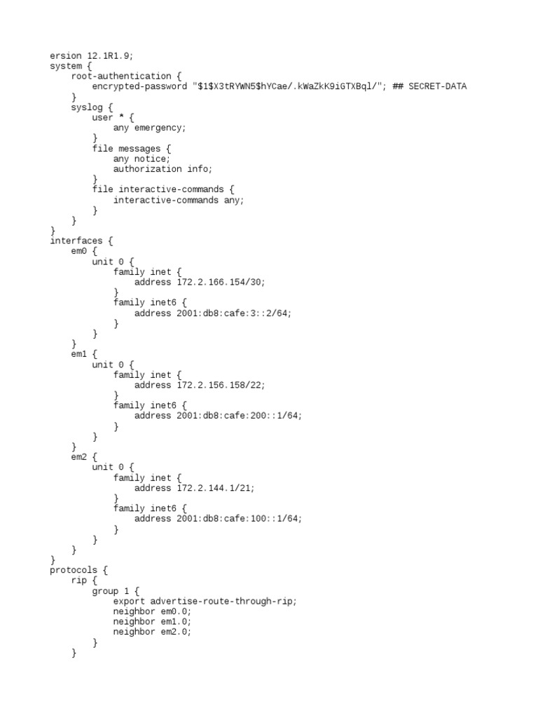 Configuraciones Juniper 2 | PDF | Teaching Methods & Materials | Computers