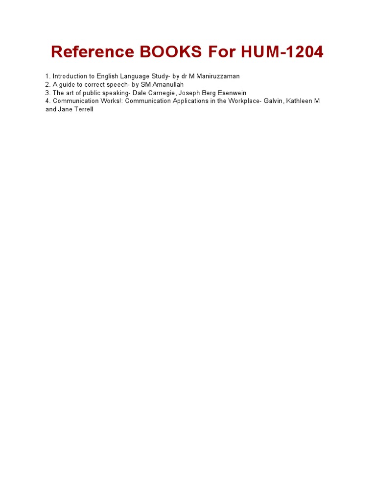 Reference Book List | PDF