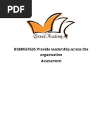 BSBMGT605 Provide Leadership Across The Organisation Assessment