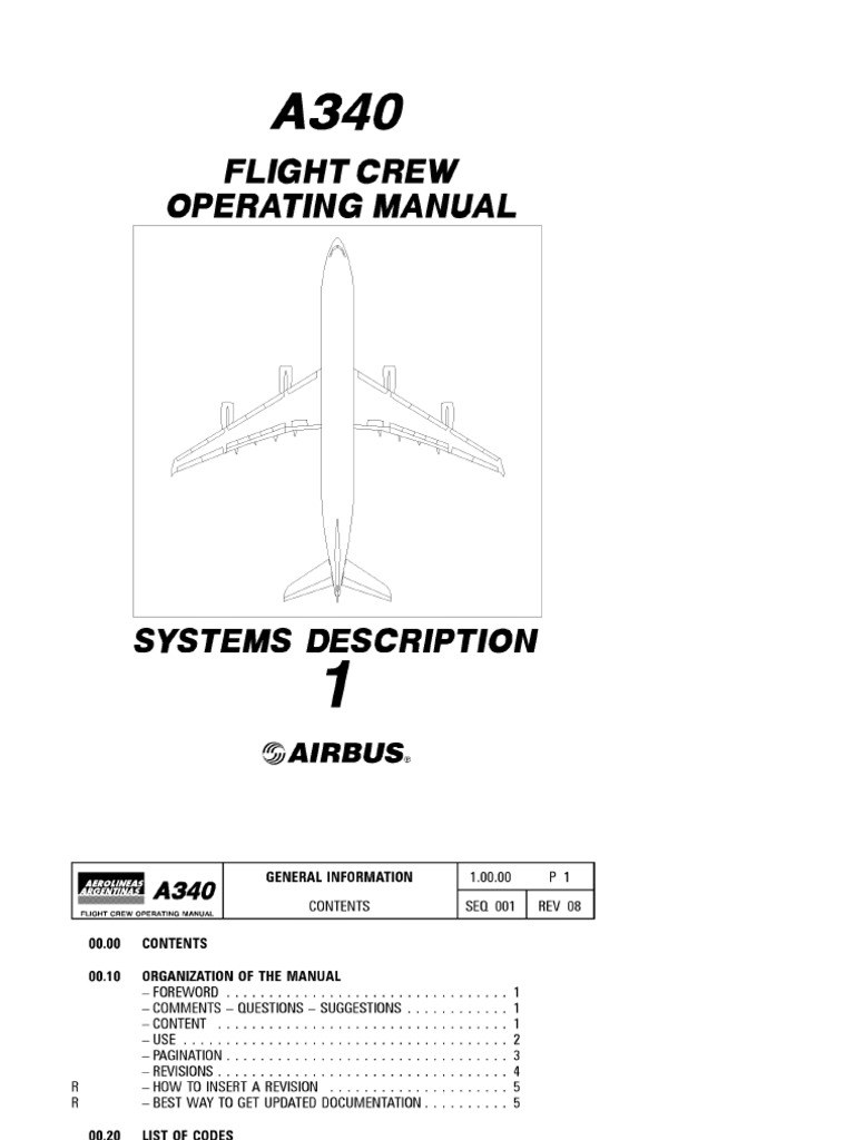 A340 FCOM Volume 1 Overview | PDF | Aeronautics | Aircraft Configurations