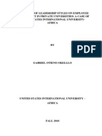 The Effect of Leadership Styles On Employee Commitment in Private Universities: A Case of United States International University-Africa
