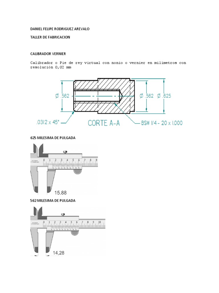 Controlar para donar cojo Calibrador Vernier | PDF
